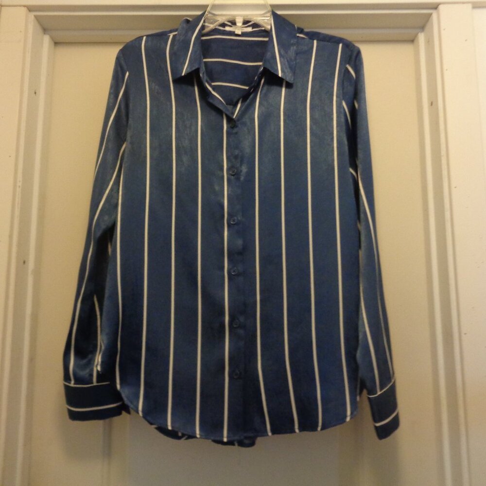 OFFICE GODDESS SHIRTING GIRL SATINY STRIPES SHIRT S BY MAURICES